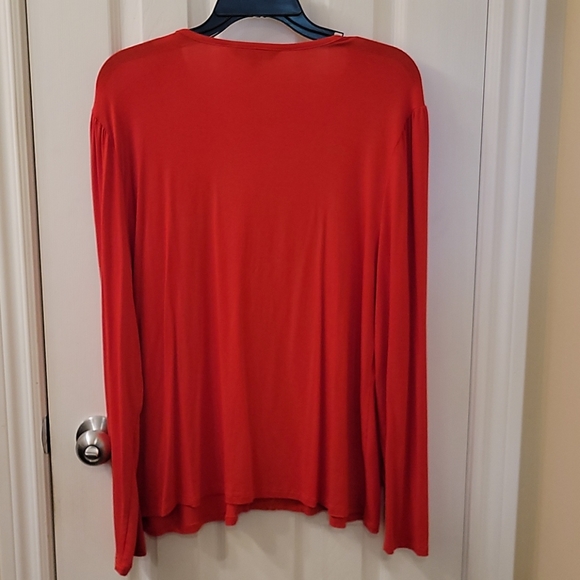 Isaac Mizrahi Red Lace Detail Tunic - Picture 6 of 6
